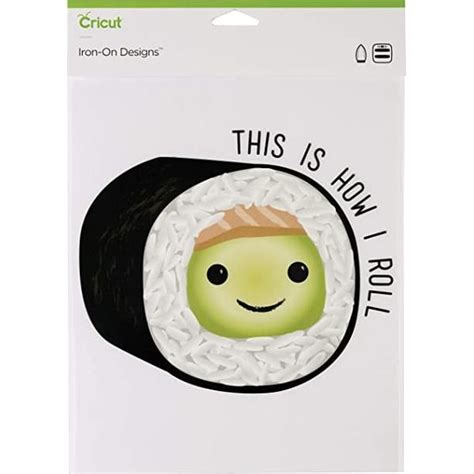 Cricut Iron On Designs Sushi 8.5X12; 1 large, ready-to-apply design; Create T-shirts, tote bags, hoodies, throw pillows, and more; Use as is or personalize with designs cut by your Cricut® machine; Get amazing, proven results with Cricut EasyPress™ or use household iron
